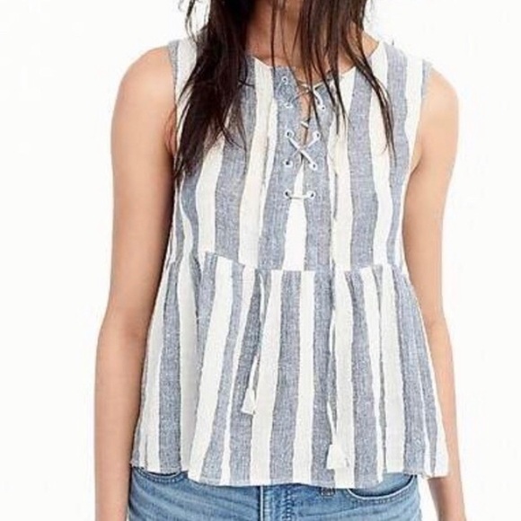 ✨HP✨ [J Crew + Point Sur] Linen Peplum Top - Picture 4 of 7